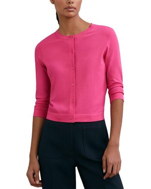 Reiss Mara Lightweight Cropped Cardigan - Pink