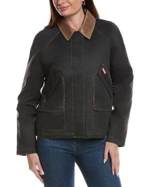HUNTER Bex Washed Wax Hunting Jacket - Black