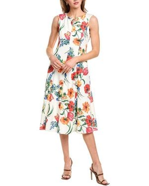 Donna Ricco Scuba Midi Dress - White
