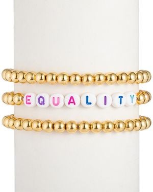 Eye Candy LA Equality Bracelet Set - Metallic