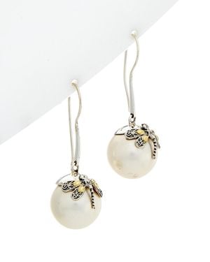 Phillip Gavriel 18k & Silver 15mm Pearl Drop Earrings - White