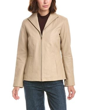 Cole Haan Smooth Lamb Jacket - Natural