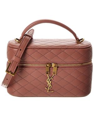 Saint Laurent Gaby Quilted Leather Vanity Bag - Brown