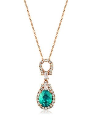 Le Vian Blueberry Zircon 14K Rose 2.51 Ct. Tw. Diamond & Zircon Pendant - Metallic