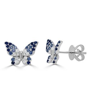 Sabrina Designs 14K 0.66 Ct. Tw. Diamond & Sapphire Stud Earrings - Blue