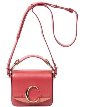Chloé Pink Smooth Leather Mini C Bag, Never Carried (authentic Pre-loved) - Red