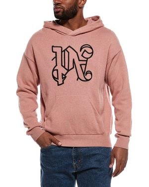 Palm Angels Wool & Cashmere-Blend Hooded Sweatshirt - Red