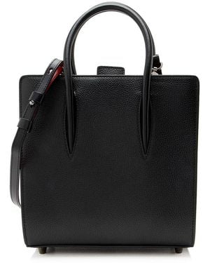 Christian Louboutin Leather Spiked Studs Paloma Small Tote (Authentic Pre-Loved) - Black
