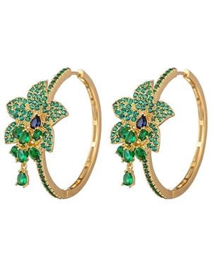 Eye Candy LA Cz Rose Earrings - Green