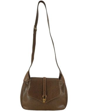Gucci Vintage Leather Crossbody Bag Hobo (authentic Pre-loved) - Brown