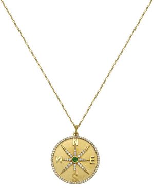 Forever Creations USA Inc. Forever Creations 14k Compass Pendant Necklace - Metallic