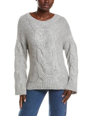 NAADAM Luxe Lofty Alpaca-Blend Cable Boatneck Sweater - Gray