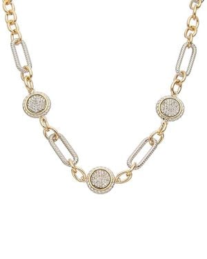 Juvell 18k Two-tone Plated Cz Twisted Cable Necklace - Metallic