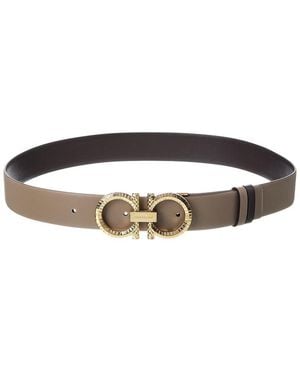 Ferragamo Gancini Reversible Leather Belt - Brown