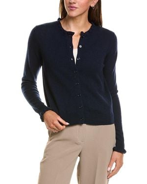 Sofiacashmere Ruffle Cashmere-Blend Cardigan - Blue