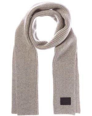 Vince Shaker Stitch Wool & Cashmere-Blend Scarf - Gray