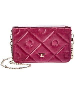 Tod's Leather Wallet On Chain - Purple
