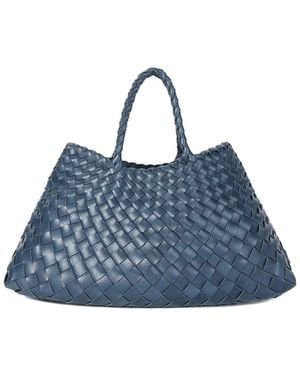 Tiffany & Fred Paris Woven Leather Tote - Blue