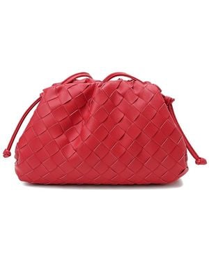 Tiffany & Fred Paris Woven Leather Crossbody Pouch - Blue