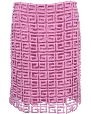 Givenchy 4g Logo Guipure Lace Mini Skirt, Size Fr, 36 (authentic Pre-loved) - Pink