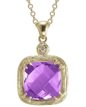 Reiss Color Collection 14K 3.77 Ct. Tw. Diamond & Amethyst Necklace - Pink