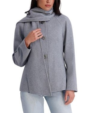 Kensie Scarf Neck Coat - Grey