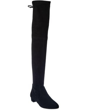 Stuart Weitzman Genna 25 Suede Over-The-Knee Boot - Black