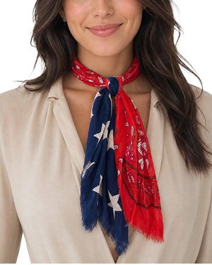 Blue Pacific Antique Flag Neckerchief - Red
