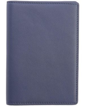 ROYCE New York New York Leather Rfid Blocking Passport Cover With Card Slots - Blue
