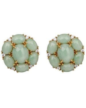 Liv Oliver 18K Plated 14.50 Ct. Tw. Aventurine Cz Earrings - Green