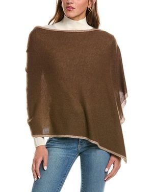 Portolano Cowl Neck Cashmere Poncho - Brown