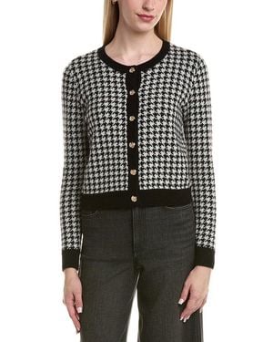 Bruno Magli Houndstooth Wool & Cashmere-Blend Cardigan - Black