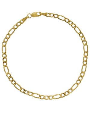 Italian Gold 10K 3.4Mm Semi-Solid Figaro Bracelet - Metallic