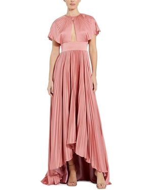 Mac Duggal Front Cutout Pleated High-Low Dress - Red