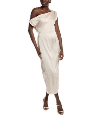 Sam Edelman Satin Slim Column Dress - Natural