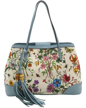 Gucci Flora Tote Bag (authentic Pre-loved) - Metallic