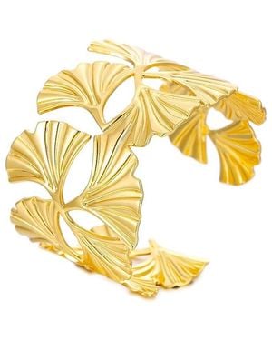 Liv Oliver 18K Plated Sea Shell Cuff Bangle Bracelet - Metallic