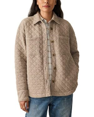 Faherty Epic Quilted Fleece Shirt Jacket - Natural