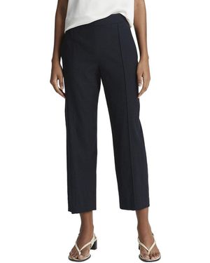 Vince Mid Rise Tapered Pull-On Linen-Blend Pant - Blue