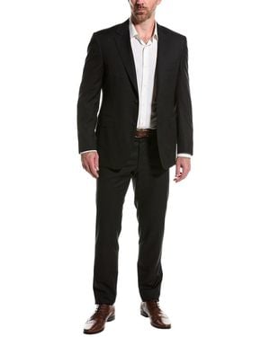 Canali Wool Suit With Flat Front Pant - Black