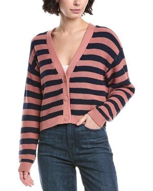 525 America Stripe Cropped Cardigan - Red