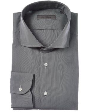 Corneliani Striped Poplin Dress Shirt - Grey