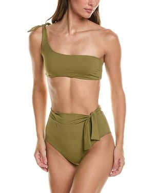 Manebí Manebi 2Pc Tie-Up One-Shoulder Bikini Set - Green