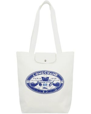 Longchamp Le Pliage Collection Canvas Tote - White