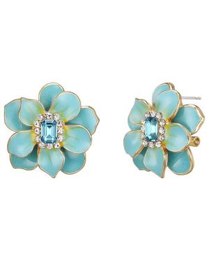 Liv Oliver 18k 8.75 Ct. Tw.quartz Cz Statement Studs - Blue
