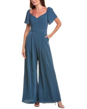 Rene Ruiz Flutter Sleeve Jumpsuit - Blue