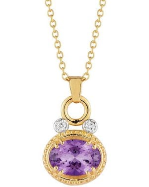 Reiss 14K 2.75 Ct. Tw. Diamond & Amethyst Necklace - Pink