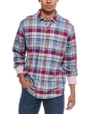 Tommy Bahama Lazlo Cheers Check Silk-Blend Shirt - Blue