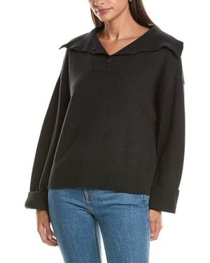 Rag & Bone Quinn Polo Wool-Blend Jumper - Black