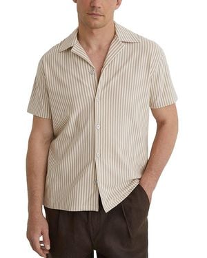 Reiss Aurelia Stripe Cuban S Shirt - Natural